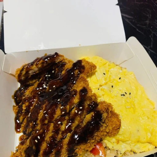 Pork katsu omurice